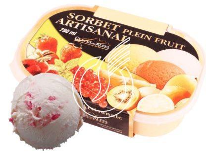 Glace 0.75 litre macaron framboise