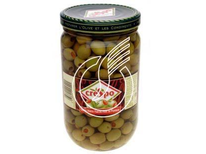 Oliven Grün mit Peperoni gefüllt "Crespo"