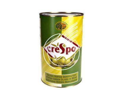 Olives vertes dénoyautées en boîte"Crespo"
