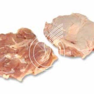 Steak de cuisse poulet avec peau sans os, en bloc