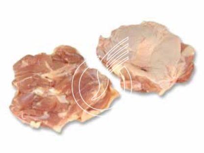 Steak de cuisse poulet avec peau sans os, en bloc